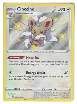 SV094/SV122 Cinccino : Rare Holo SWSH-4.5 Shining Fates Shiny Vault Baby Pokemon - Image 1