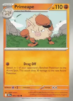 🔥 PRIMEAPE 091/182 COMMON DESTINED RIVALS POKEMON NM/M MINORI 🔥 - Image 2