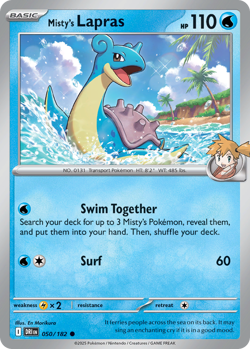 🔥 MISTY'S LAPRAS 050/182 COMMON DESTINED RIVALS POKEMON NM/M MORIKURA 🔥 - Image 1
