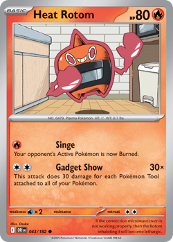 🔥 HEAT ROTOM 043/182 COMMON DESTINED RIVALS POKEMON NM/M DSUKE 🔥 - Image 1