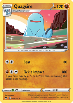 🔥 QUAGSIRE 084/185 RARE VIVID VOLTAGE POKEMON NM/M OTUMAMI 🔥 - Image 1