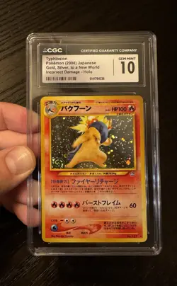 2000 POKEMON JAPANESE NEO GENESIS TYPHLOSION No. 157 CGC 10 SWIRL - Image 2
