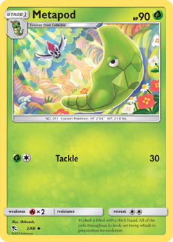 🔥 METAPOD 2/68 UNCOMMON HIDDEN FATES POKEMON NM/M SHIBUZOH. 🔥 - Image 1
