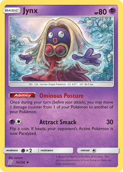 🔥 JYNX 76/236 UNCOMMON UNIFIED MINDS POKEMON NM/M SOWSOW 🔥 - Image 1