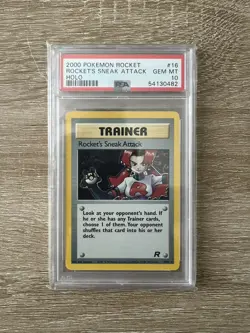 2000 POKEMON ROCKET UNLIMITED #16/82 ROCKET’S SNEAK ATTACK-HOLO PSA 10 - Image 1