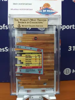 1997-98 TOPPS FINEST SCOTTIE PIPPEN TRIUMVIRATE LUMINESCENT BGS 9.5 #T1A BULLS - Image 3