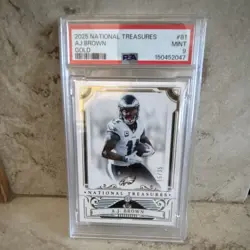 Panini National Treasures A.J. Brown Eagles Gold /35 #81 PSA 9 - Image 1