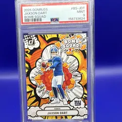 2025 Panini Donruss Jaxson Dart (RC) Bomb Squad Insert #BS-JDT PSA 9 Giants - Image 1