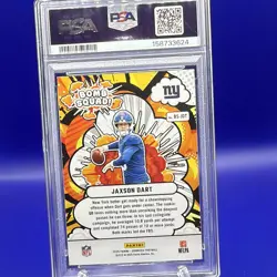 2025 Panini Donruss Jaxson Dart (RC) Bomb Squad Insert #BS-JDT PSA 9 Giants - Image 2