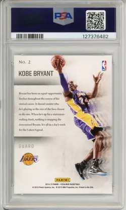 2014-15 PANINI EXCALIBUR BASKETBALL SILVER SLAM INC KOBE BRYANT 32/49 PSA 9 - Image 2