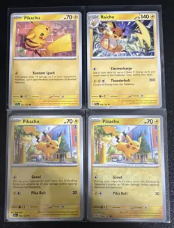 Pokemon TCG Pikachu/Raichu 4 Card Lot - Image 1