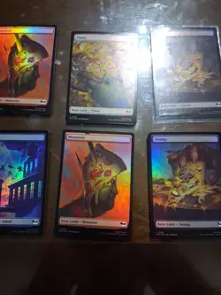 MTG Surge FOIL Full Art Basic Land TMNT NM Low S&H Lot Of 6 Cards - Image 4