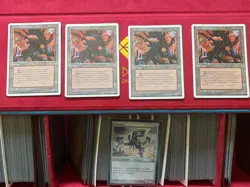 4X MP/HP MTG Magic The Gathering Mishra’s Factory Fourth Edition Land Cards - Image 1