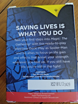 Magic The Gathering Spider-Man White Welcome Deck - Open Box - Image 2