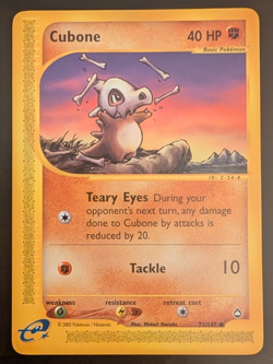 2003 Pokemon Cubone #72/147 Aquapolis - Image 1
