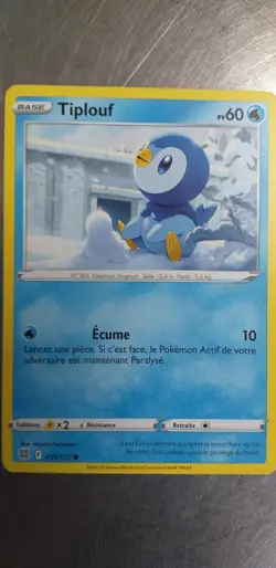 Pokemon Card Tiplouf 035/172 Shining Stars, From The Booster, French - Image 1
