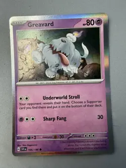 Pokemon TCG * Scarlet & Violet * 105/198 Greavard Mirage Holo * FRESH PK - Image 1