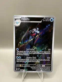 Pokemon TCG: Palafin 225/091 Shiny Rare PAF Paldean Fates Card - NM - Image 1