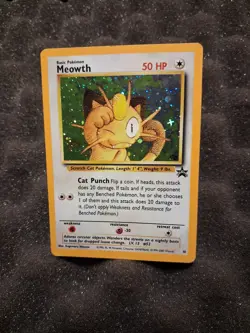 Pokemon Meowth 10 Black Star Promo Holo Game Boy GB Vintage WOTC LP TCG Rare - Image 4