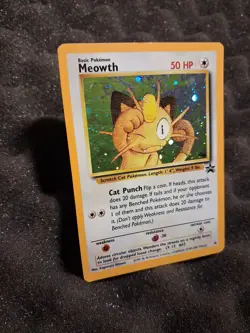 Pokemon Meowth 10 Black Star Promo Holo Game Boy GB Vintage WOTC LP TCG Rare - Image 5