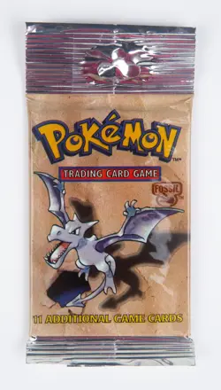 pokemon fossil booster pack long crimp factory sealed - Image 1