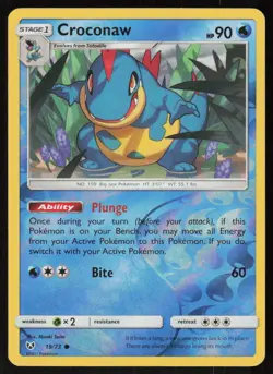 Croconaw 19/73 Common Shining Legends Pokemon Reverse Holo Lightly Played - Image 1