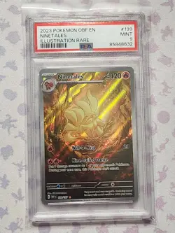 2023 Pokemon Obsidian Flames Ninetales Illustration Rare #199 PSA MINT 9 - Image 1