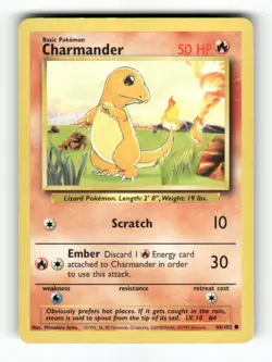Charmander - 46/102 - Base Set Unlimited - Pokemon - Common - LP - Image 1