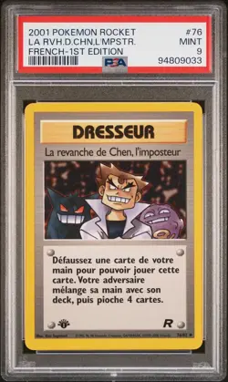 Carte Pokemon La revanche de Chen, l'imposteur 76/82 Team Rocket Edition 1 PSA 9 - Image 2