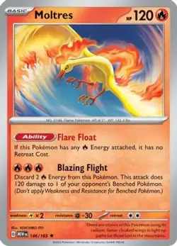 🔥 MOLTRES 146/165 RARE DECK EXCLUSIVES POKEMON NM/M ITO 🔥 - Image 1