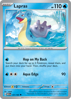 🔥 LAPRAS 131/165 UNCOMMON 151 POKEMON NM/M LINNE 🔥 - Image 1