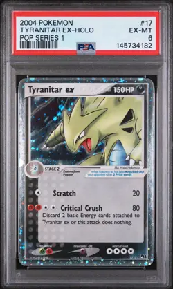Pokemon Tyranitar ex Holo 17/17 POP Series 1 PSA 6 (EX-MT)! - Image 1