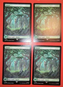 4X PLAY SET: MTG - MAGIC /BASIC LAND: FOREST FULL ART/REG. FINISH/ #109, ACR - Image 1