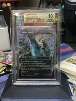 BGS 10 Pristine Final Fantasy Buster Sword Borderless Foil MTG - Image 1