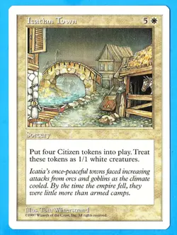 Icatian Town 1997 MTG 5th Edition White Rare Sorcery NP - Image 1
