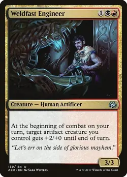 Weldfast Engineer 4x FOIL AER MTG Aether Revolt Uncommon MINT black red - Image 1
