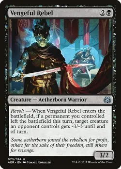 Vengeful Rebel 2x FOIL AER MTG Aether Revolt Uncommon MINT black - Image 1