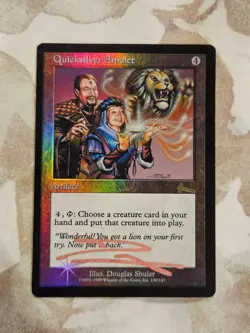MTG Quicksilver Amulet FOIL Urza’s Legacy 1999 Signed by Douglas Shuler - Image 1