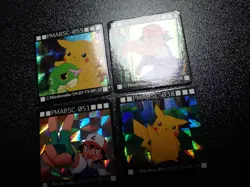 Pokemon GB Pocket Mini Card Prism Holo x4 Pikachu Ash etc #5723 EX/VG - Image 3