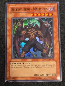 Yugioh! HP Destiny Hero - Malicious - DLG1-EN108 - Super Rare - Unlimited Editio - Image 1