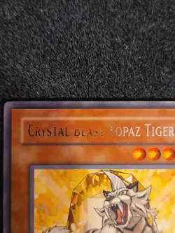 *Misprint* Yugioh Crystal Beast Topaz Tiger DP07-EN004 Rare 1st Ed NM Faded Name - Image 2