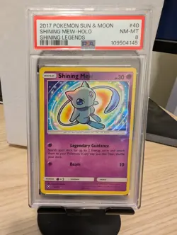 Pokemon TCG Shining Mew Shining Legends Holo Card 40/73 PSA 8 - Image 1