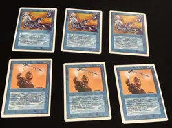 Mtg Unlimited Blue Lot-3 Cards Air Elemental,Twiddle. Played - Image 2
