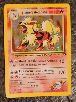 Pokemon TCG Gym Challenge Blaine's Arcanine Rare Card 1/132 - Good Condition - Image 3