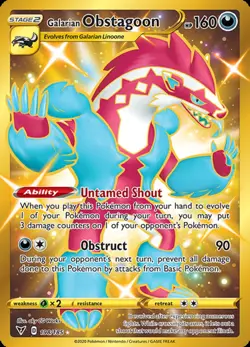NM-Mint Galarian Obstagoon - 198/185 - Secret Rare Pokemon Vivid Voltage - Image 1