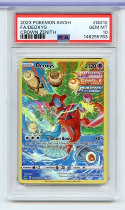 Deoxys GG12/GG70 Full Art Galarian Gallery Crown Zenith Pokemon PSA 10 - Image 1