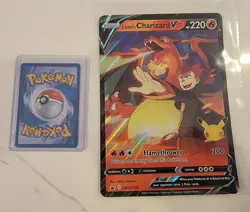 NM! JUMBO Lances' Charizard V SWSH133 Celebrations Black Star Promo Pokemon card - Image 1