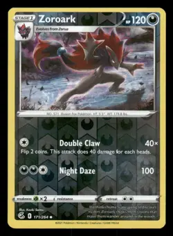 Zoroark 171/264 Uncommon Fusion Strike Pokemon Reverse Holo NM/M - Image 1