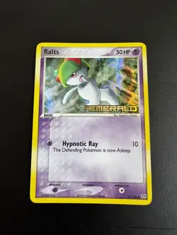 Pokemon TCG Ralts 50 HP Reverse Holo Emerald 61/106 LP - Image 1
