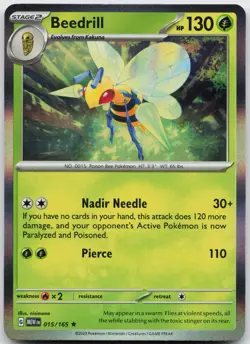 Beedrill 015/165 Rare 151 Pokemon Holo Near Mint - Image 1
